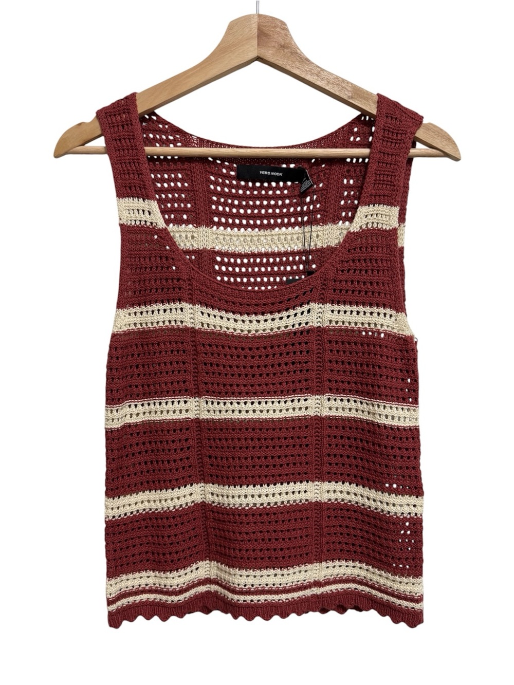 Vero Moda Sardinia‎ U-Neck Crochet Sleeveless Sweater Tank Top Women Small NWT